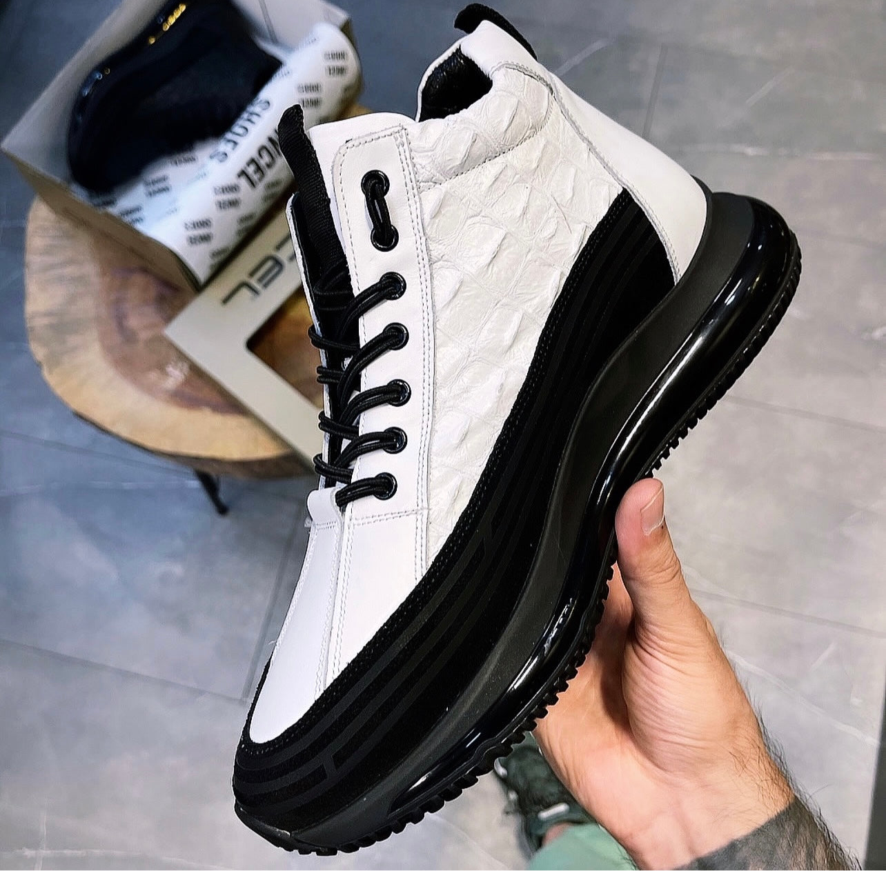 TİMSAH SNEAKERS BOOTS / ORİJİNAL %100 HAKİKİ DERİ EL YAPIMI