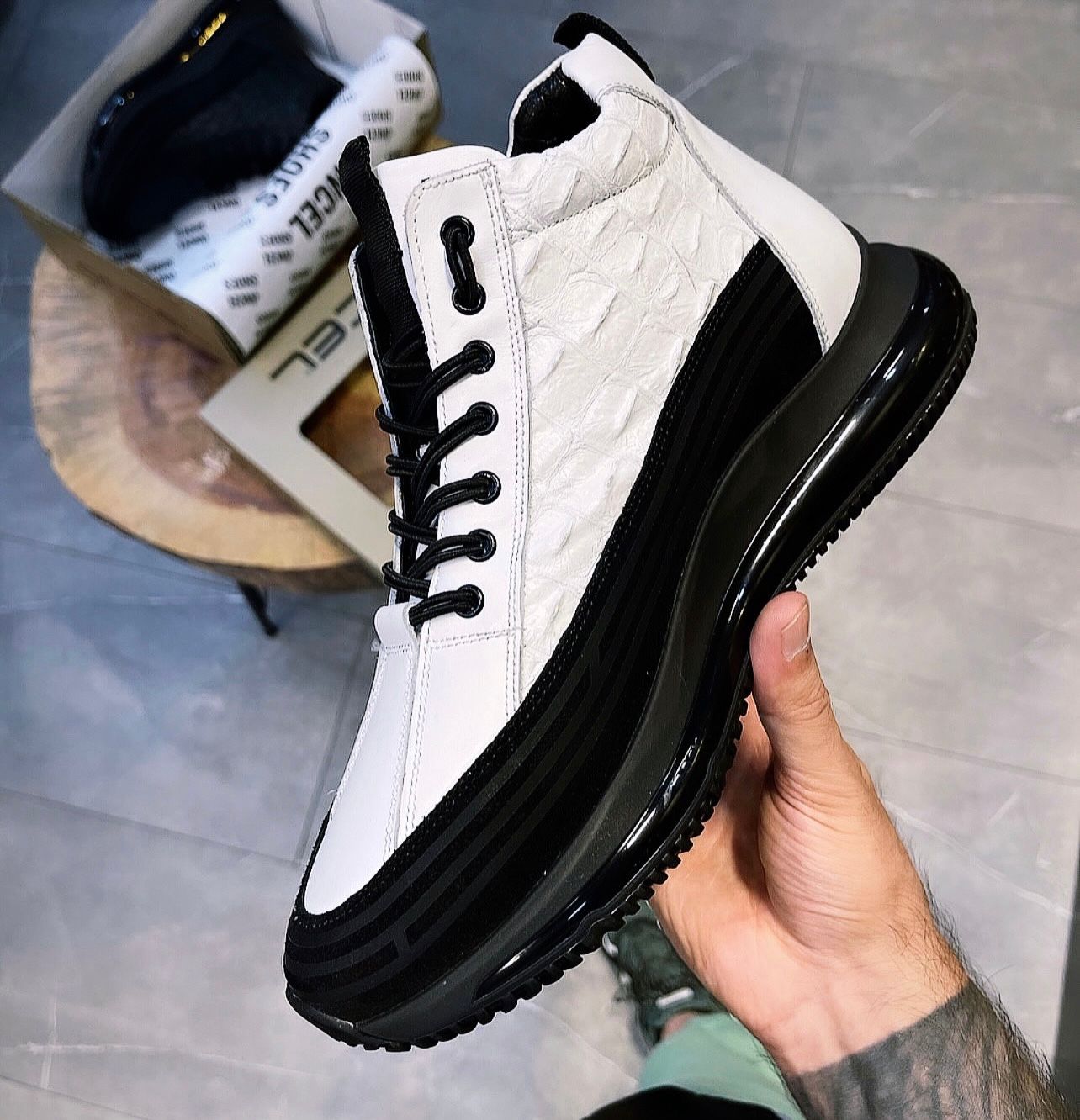 TİMSAH SNEAKERS BOOTS / ORİJİNAL %100 HAKİKİ DERİ EL YAPIMI