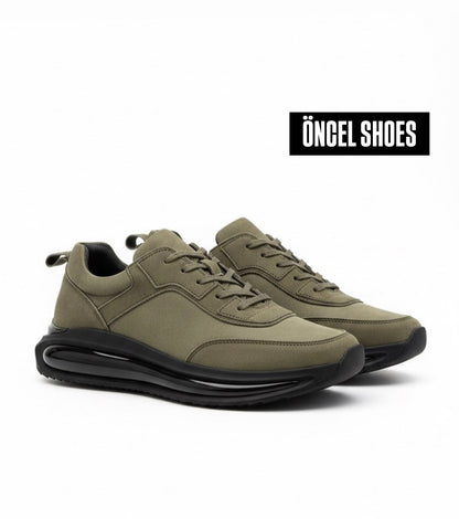SNEAKERS HAKİ NUBUK / ORİJİNAL İÇİ DIŞI HAKİKİ DERİ