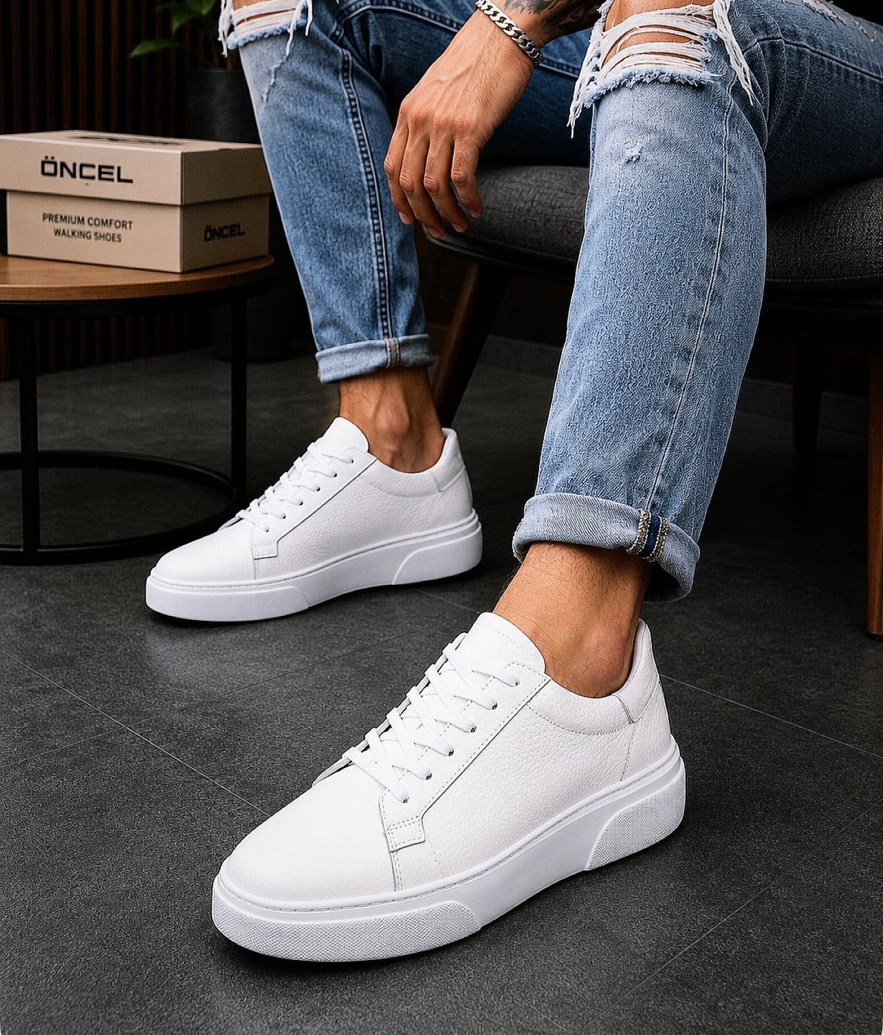 BOY UZATAN SNEAKERS / ÖZEL ÜRETİM %100 GERÇEK İÇİ DIŞI HAKİKİ FLOTHER DERİ / ORİJİNAL EVA TABAN