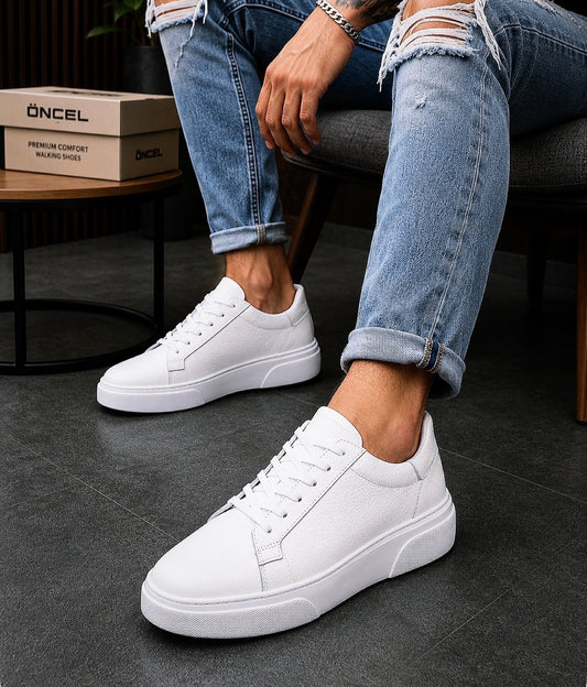 BOY UZATAN SNEAKERS / ÖZEL ÜRETİM %100 GERÇEK İÇİ DIŞI HAKİKİ FLOTHER DERİ / ORİJİNAL EVA TABAN