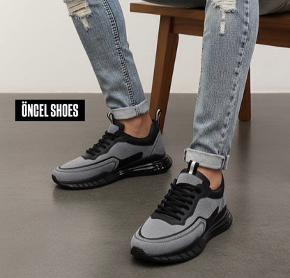 SNEAKERS FÜME & SİYAH GARNİ / ORİJİNAL SÜET