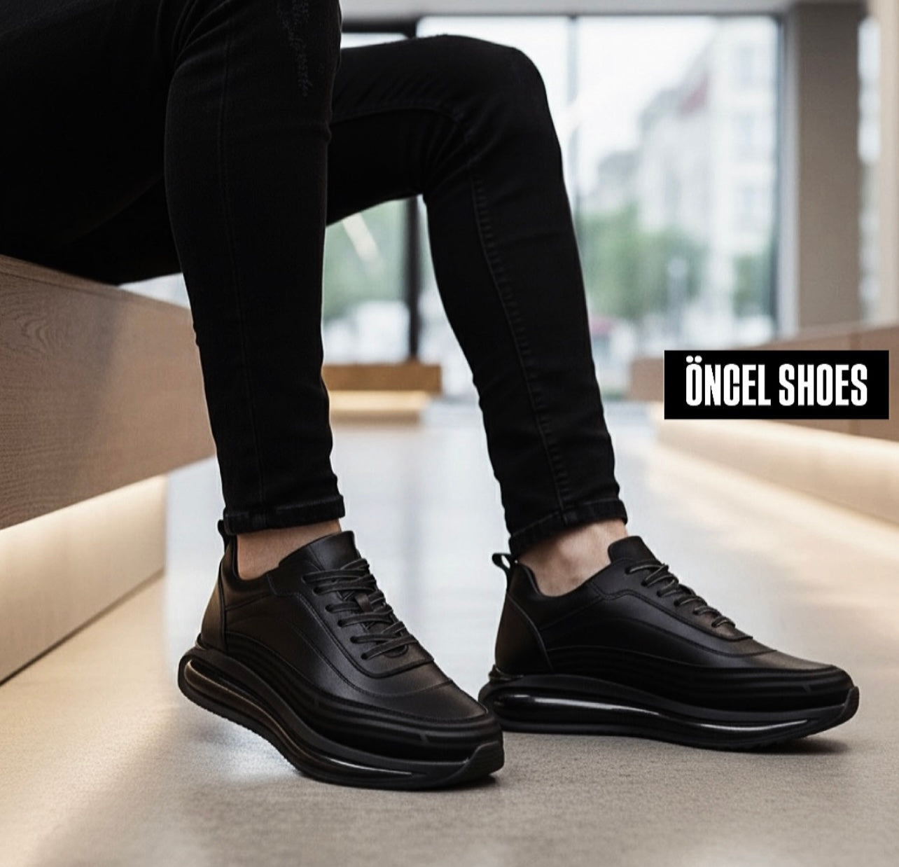 SNEAKERS BLACK / %100 İÇİ DIŞI HAKİKİ DERİ