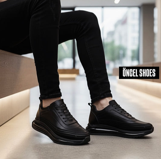 SNEAKERS BLACK / %100 İÇİ DIŞI HAKİKİ DERİ