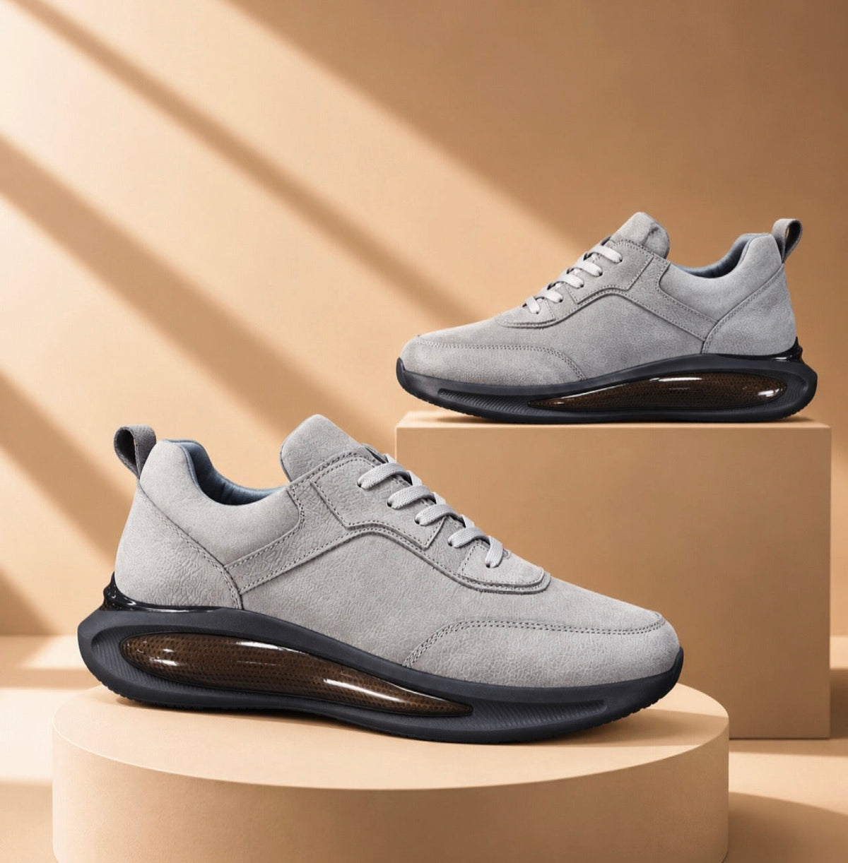 SNEAKERS GRİ NUBUK / ORİJİNAL İÇİ DIŞI HAKİKİ DERİ
