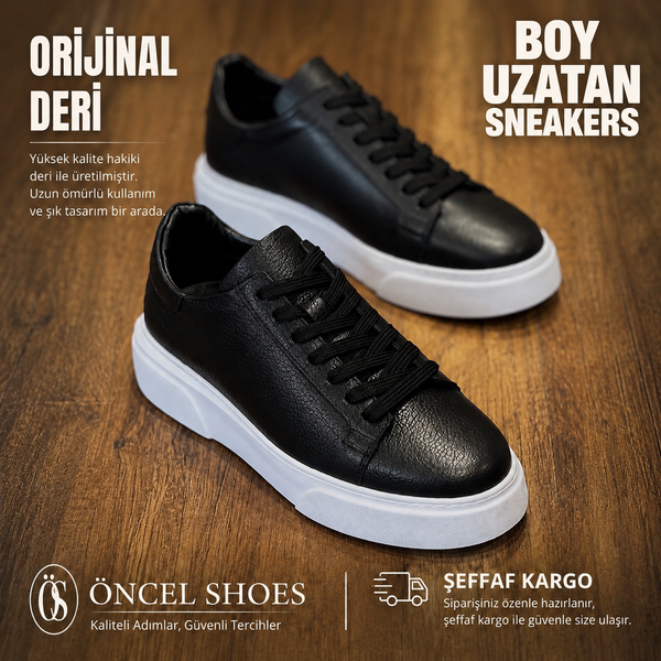 BOY UZATAN SNEAKERS / ÖZEL ÜRETİM %100 GERÇEK İÇİ DIŞI HAKİKİ FLOTHER DERİ / ORİJİNAL EVA TABAN