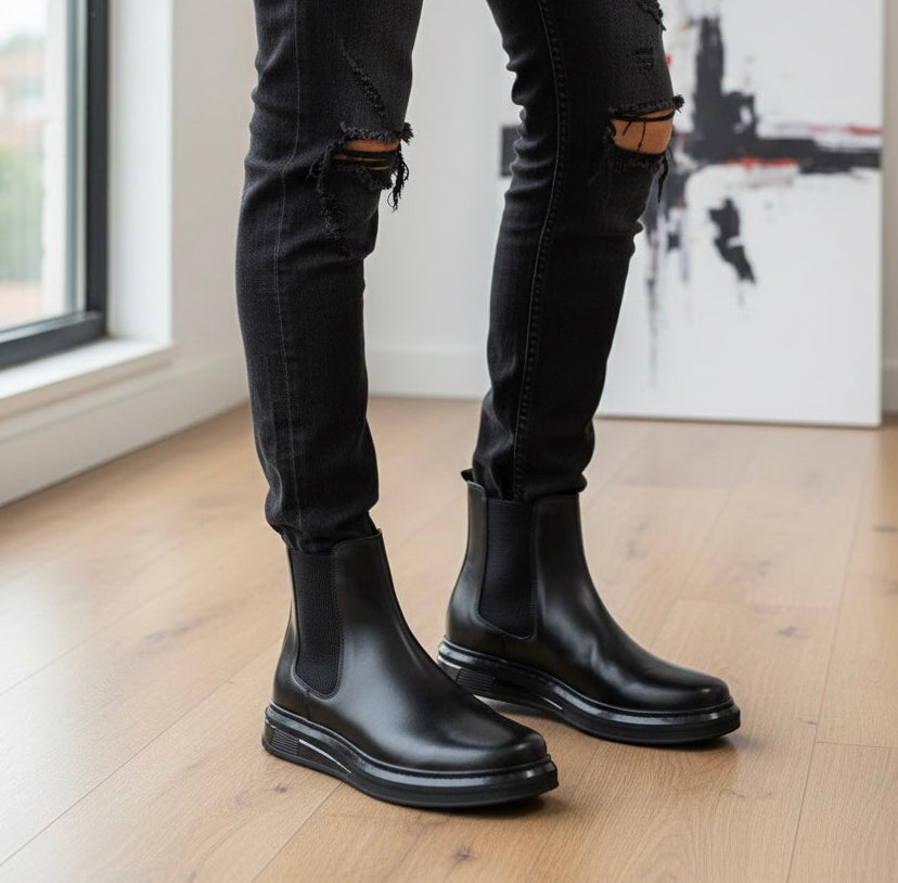 CHELSEA ÖZEL ÜRETİM ORİJİNAL %100 ANTİK DERİ YÜKSEK HAFIZALI TABAN